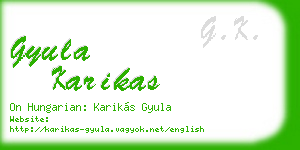 gyula karikas business card